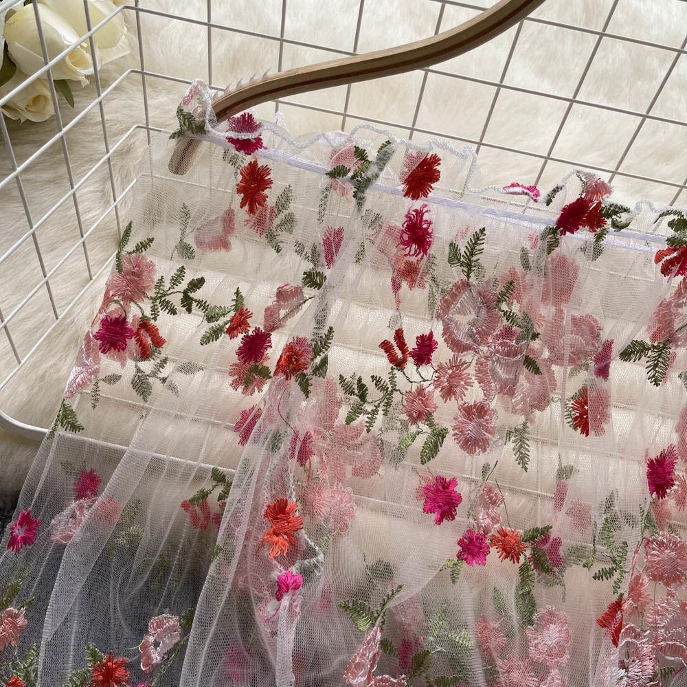 Chemisier à épaules dénudées pour femme, haut à manches longues lanterne, pull en dentelle transparente, chemisier à fleurs, chemisiers