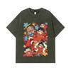 275 GSM Washed T-shirts 100% Cotton One Piece V58 Egghead Chibi Print Unisex Heavy Cotton T Shirt
