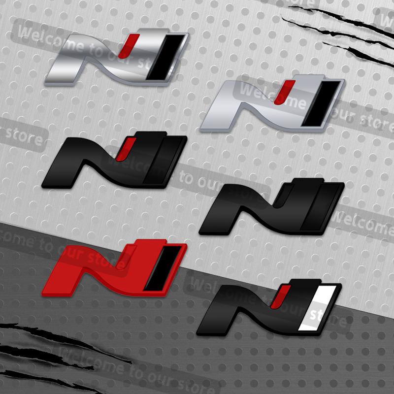 3D Metal Car Styling N Grille Emblem Decals Rear Trunk Body Badge For Hyundai N Line Veloster Elantra Sonata I20 I30 I10 Ix35 TT36