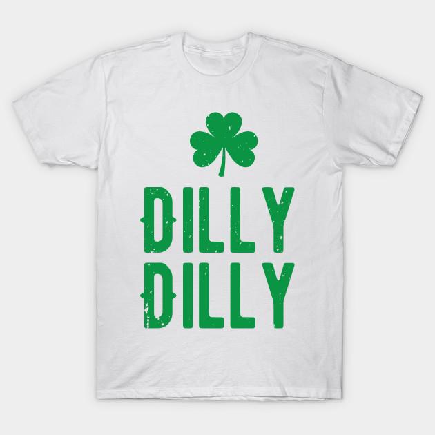 Men Black Print T-shirt Dilly Dilly St Patricks Day No-Cut Transfer Paper Print Cotton Tshirt S