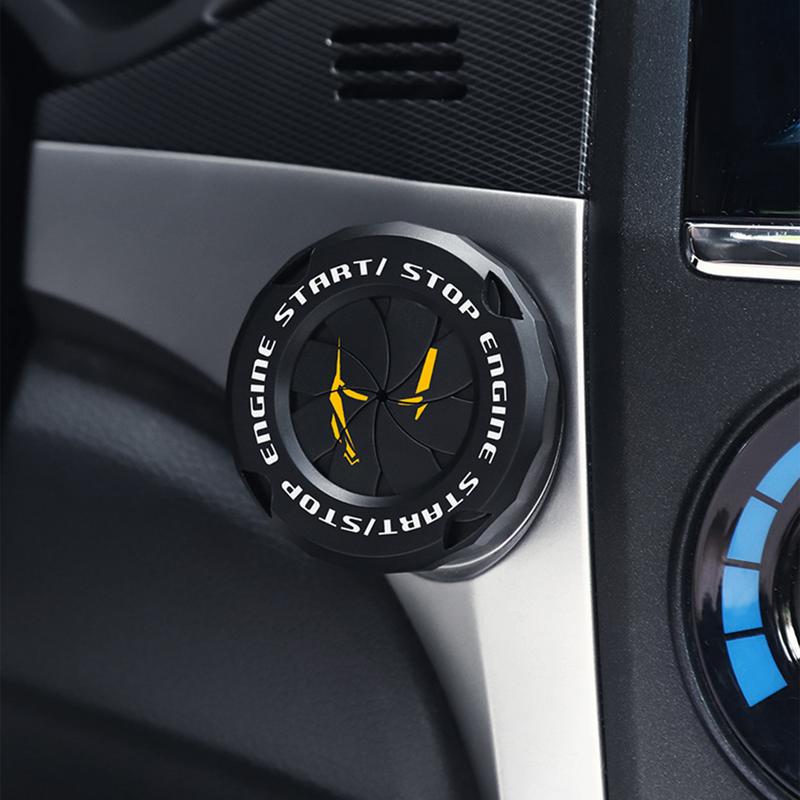 Auto Engine Button Protective Cover Car Start Stop Sticker Car Start Stop Button Cover Vehicle Engine Button Decoration Covers