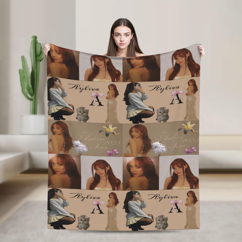 Ayliva Sänger Tour 2025 Plüschdecken Junge Mädchen Flanell Bettwäsche Decken Für Heimdekoration Weich Warmes Design Qualitäts Tagesdecke Geschenk
