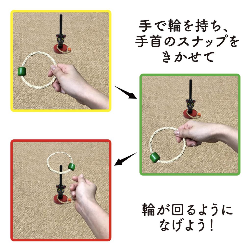 folk art toy Ring Daruma paper folk art educational old toys ring Daruma [Nostalgic set] toss, drop, blowback, balloon, trumpet, toy, toy, (cat toss,