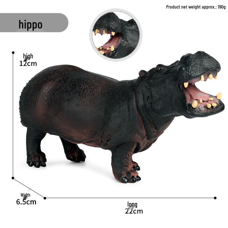 Cognitive Realistic Hippopotamus Model Toy for Early Childhood Education - Desktop Ornament, Children's Day Gift