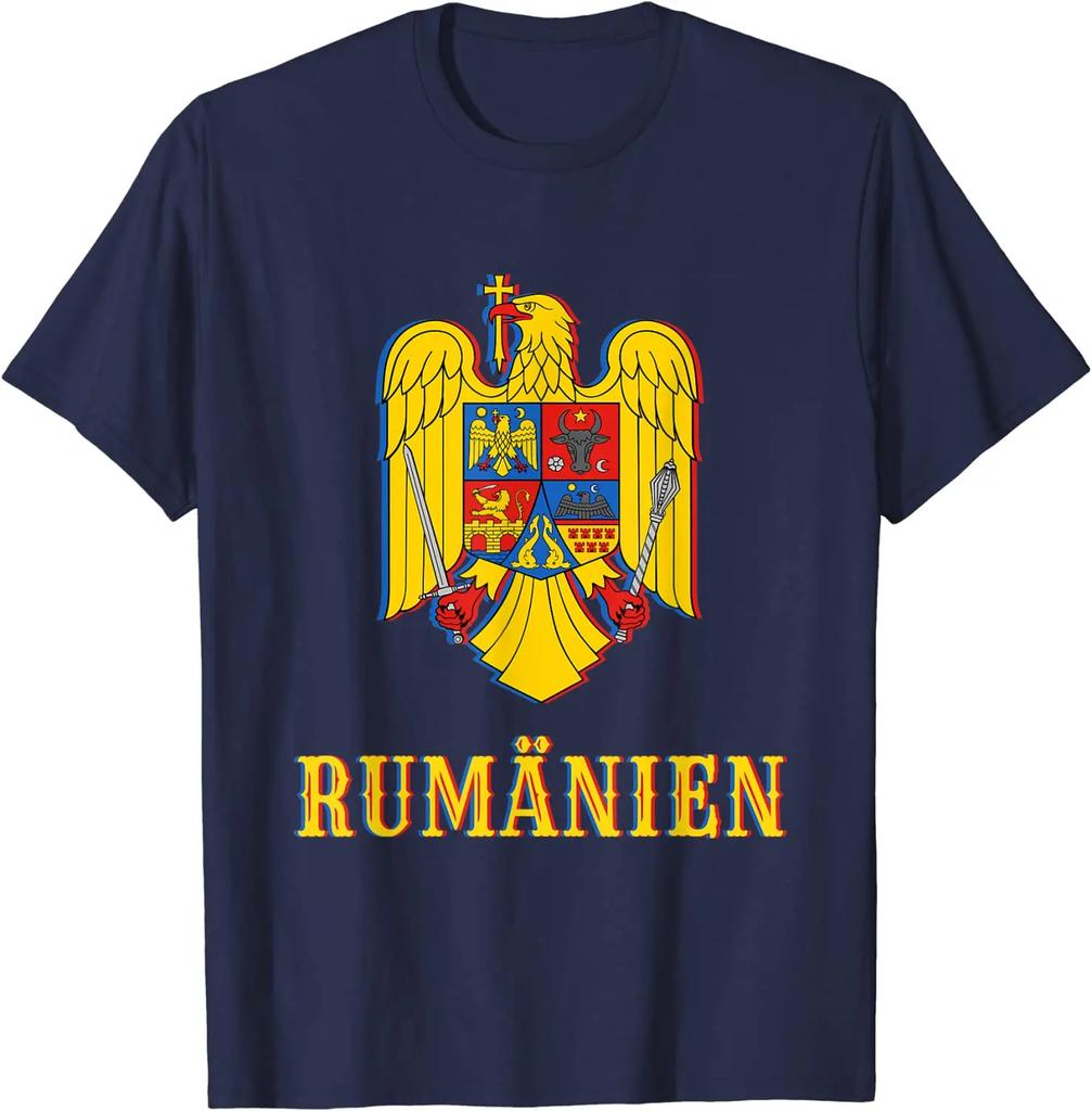 RoUnisexia Flag Coat of Arms Loop RoUnisexian TShirt 100 Cotton ONeck Short Sleeve Summer Casual Unisexs Tshirt Streetwear