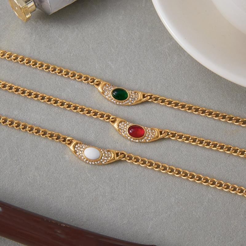 Minimalistický Elegantní Přívěsek se Zirkonovým Akcentem Řetízek z Nerezové Oceli Šperk Pro Ženy Denní Nošení Dárek