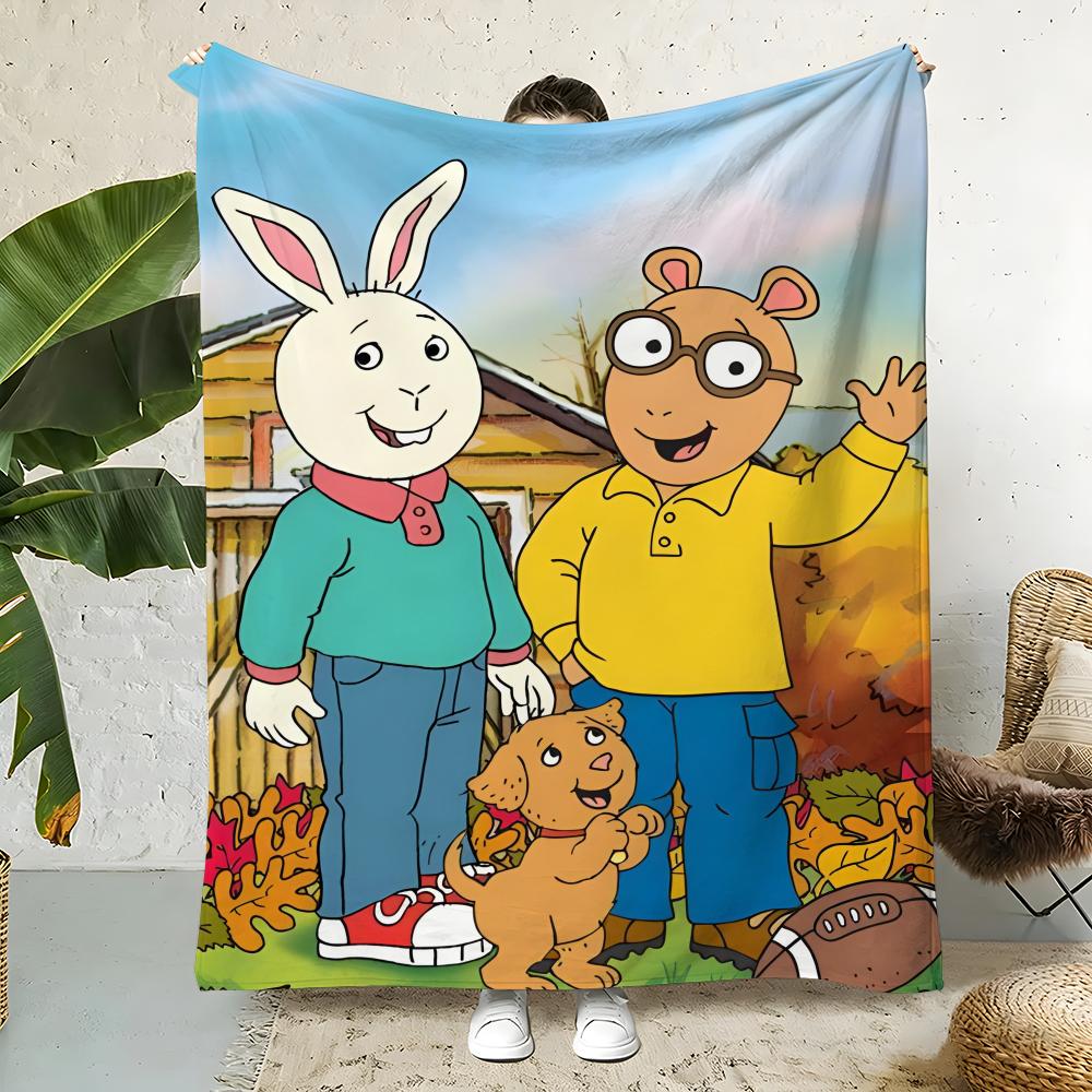 Animation A-Arthur Throw Flannel Throw Blanket,Bed Home Office Nap Blanket Travel,Camping,Picnic Blanket Soft Decor 75X95CM