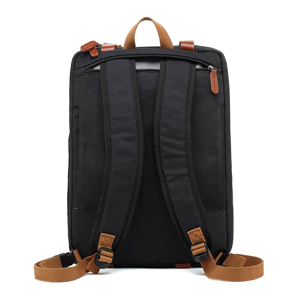 Herren-Rucksack Cool Bell Multifunktionaler Canvas-Rucksack & Umhängetasche & Umhängetasche & Handtasche für 15,6/17,3-Zoll-Laptop Schwarz/Grau CB5005
