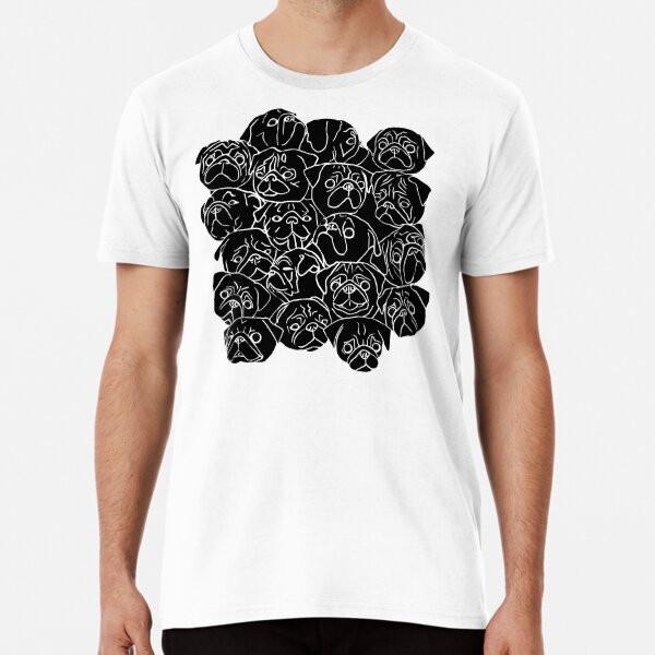 Black Pugs  S To 5XL Made In the AU/USA T-Shirt