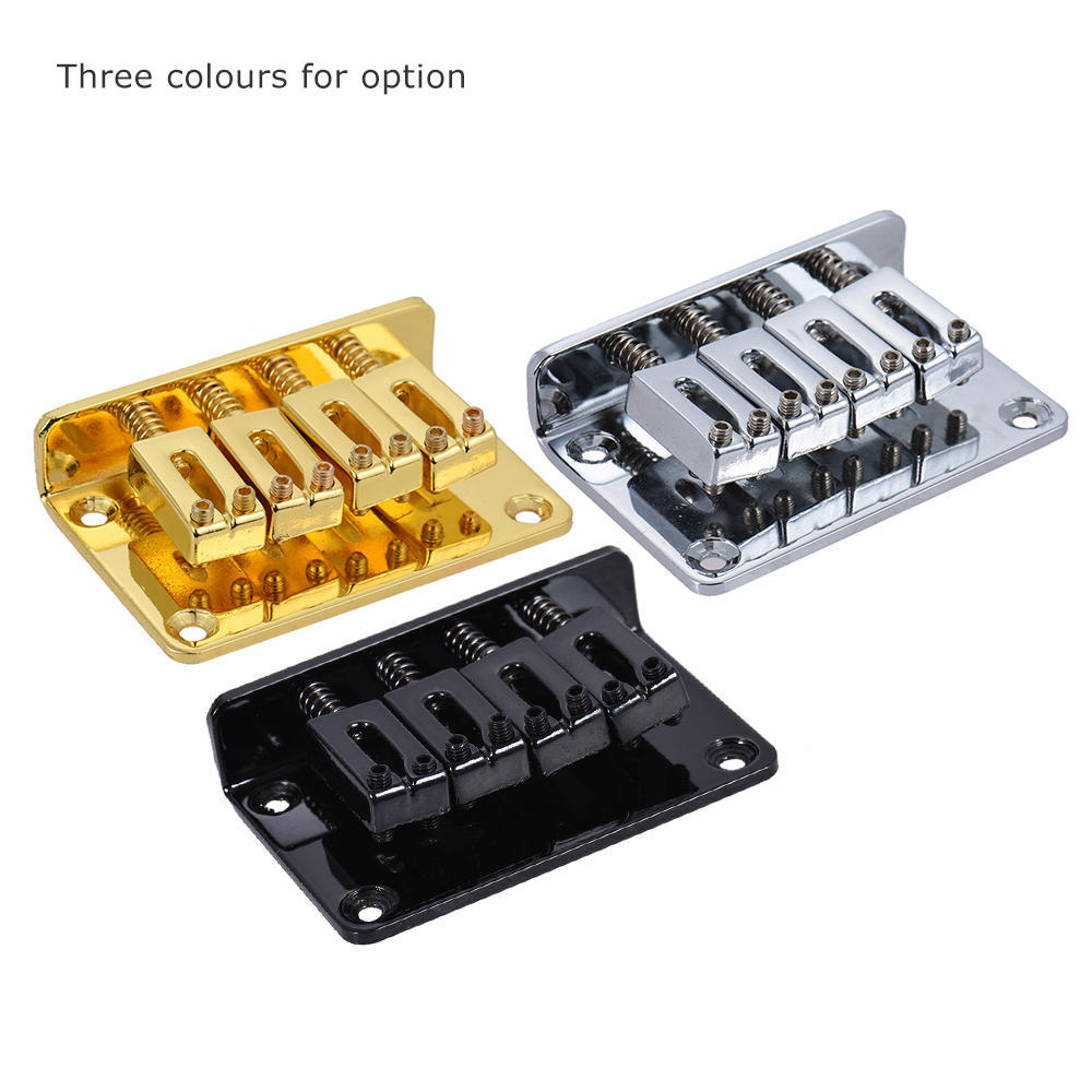 4 String Fixed Hard tail Tailpiece Bridge Set for Electric Ukelele Silver