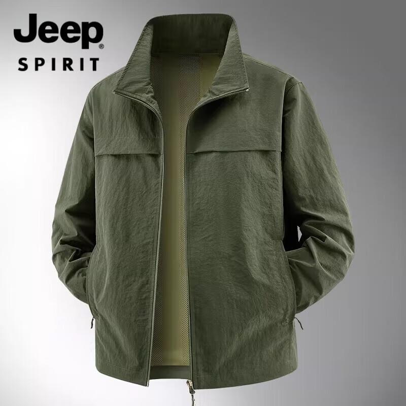 JEEP SPIRIT Men s Stand-Collar Outdoor Windproof Jacket 4XL