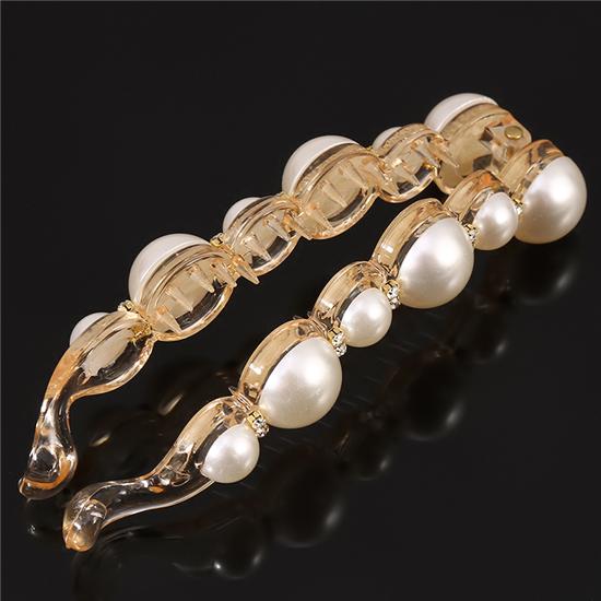 Women Pearls Hairpins Banana Clips Hair Claws Vertical Kids Plastic 10 * 3cm Hair Clips
