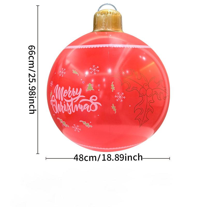 26 Inch Light Up PVC Inflatable Christmas Ball with Light Remote PVC Giant Inflatable Christmas Balls Christmas Decorations Ball