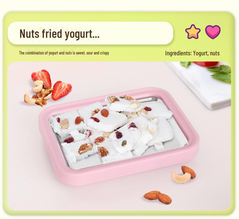 Máquina casera para hacer hielo frito y yogur: un regalo de verano compacto y sin enchufes para niños.