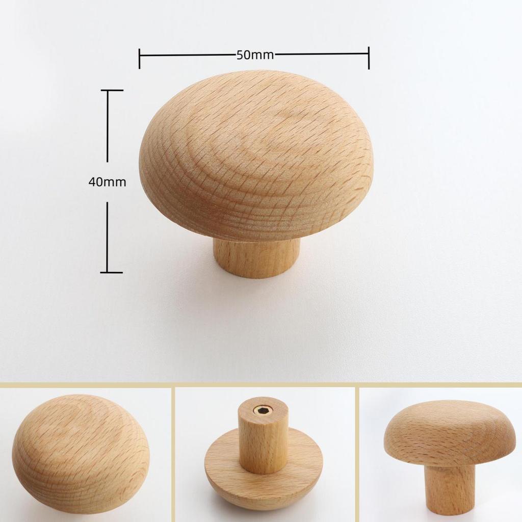 Nordic Solid Wood Bedroom Cabinet with Pebble-Shaped Handles