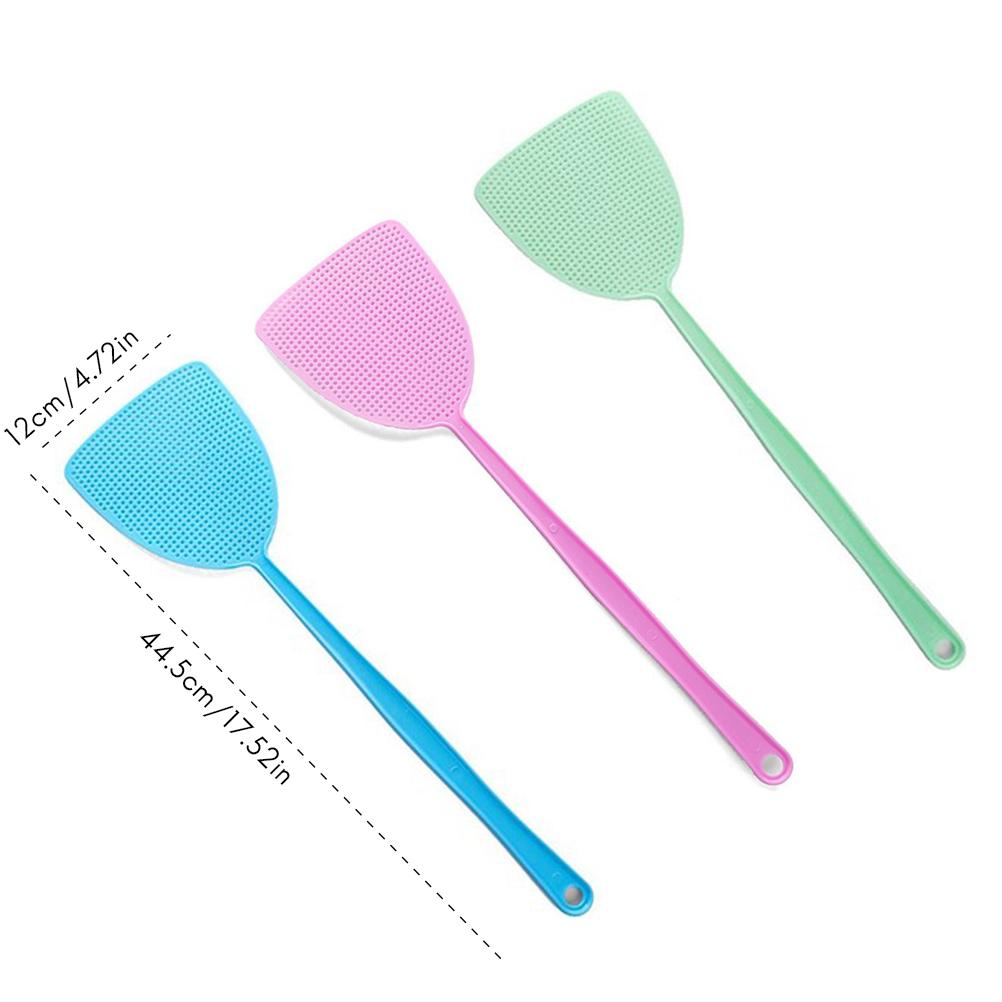 3 Pcs Plastic Fly Swatter Manual Swat Pest Control Prevent Pest Mosquito Tool with Long Handle