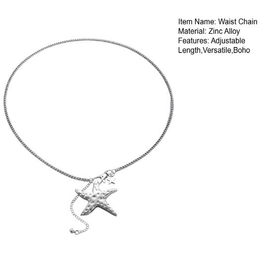 Seestern Taillenkette für Damen Boho Gürtel Verstellbare Länge Sommer Strandurlaub Accessoire für Kleider