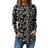 Women's  Loose Casual Flower Printed Round Neck Long Sleeved T Shirt Top Pullover Long Sleeved Sweatshirt