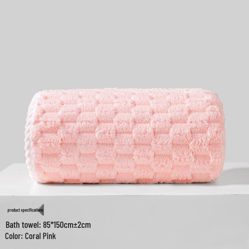 Xiangfengyun Dorge Large Coral Fleece Bath Towel Set - Extra Thick, Soft, and Absorbent (85x150 cm)