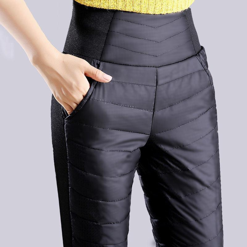 High Waist Thickened Windproof and Warm Outer Wear Down Cotton Pants Winter Stretch Slim Pencil Pants Cotton Pants Women