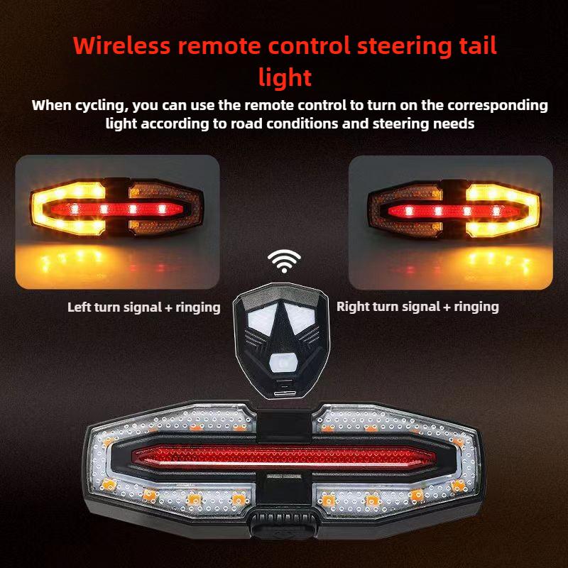 Blinker Fahrrad Rücklichter Drahtlose Fernbedienung Wiederaufladbare Rennrad Rückleuchte mit Warnhorn