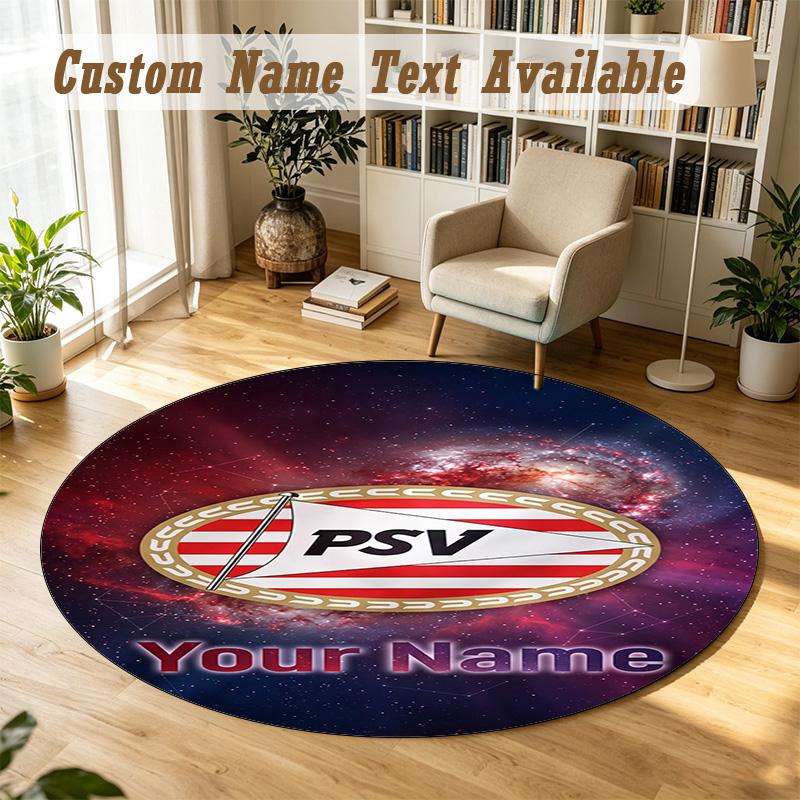 Round Rug Custom NamePSV Eindhoven FC Pattern Non Slip Carpet Home Floor Decor