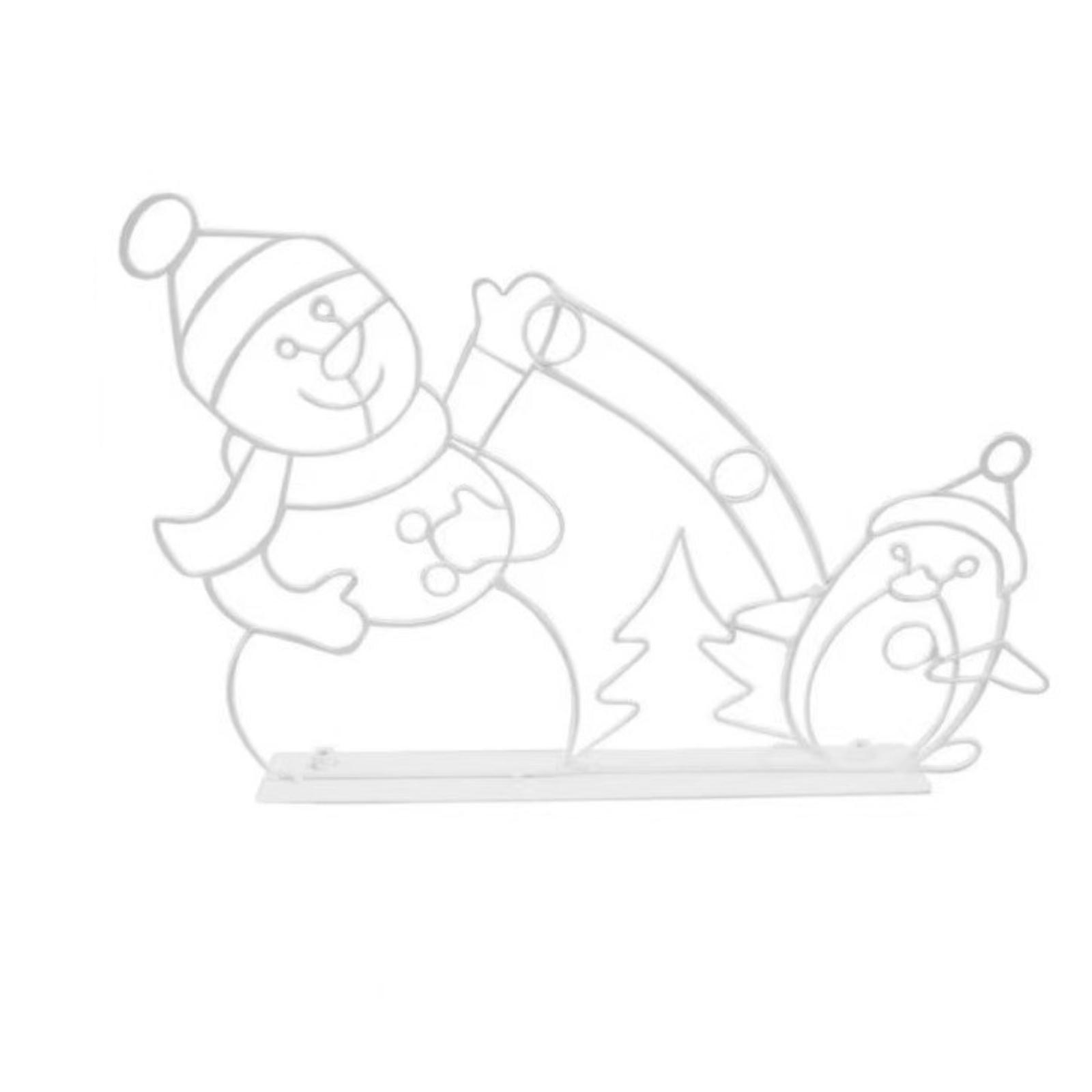 

Light String Frame Decor Holiday Party Christmas Outdoor Garden Snow Glowing Decorative Santa Sign Animated Snowball Light String Frame One Size