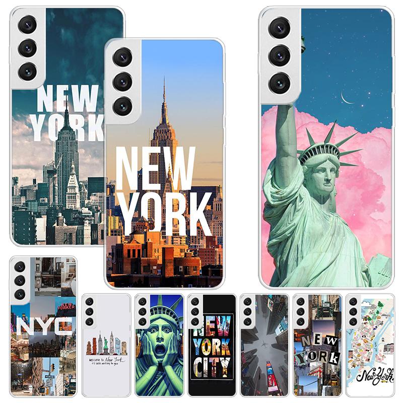 NYC New York City Print Soft Case for Samsung Galaxy S25 S24 S23 S22 Ultra S21 Plus S20 FE Phone Shell S10 + Pattern Cover Soft