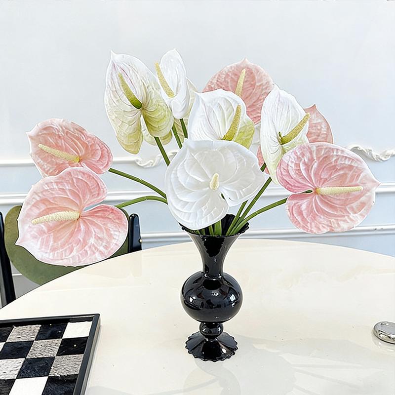 Artificial Plants Fake Flower Single Stem Anthurium Simulation Flowers Wedding Flower Arrangement Decorations Home Decor