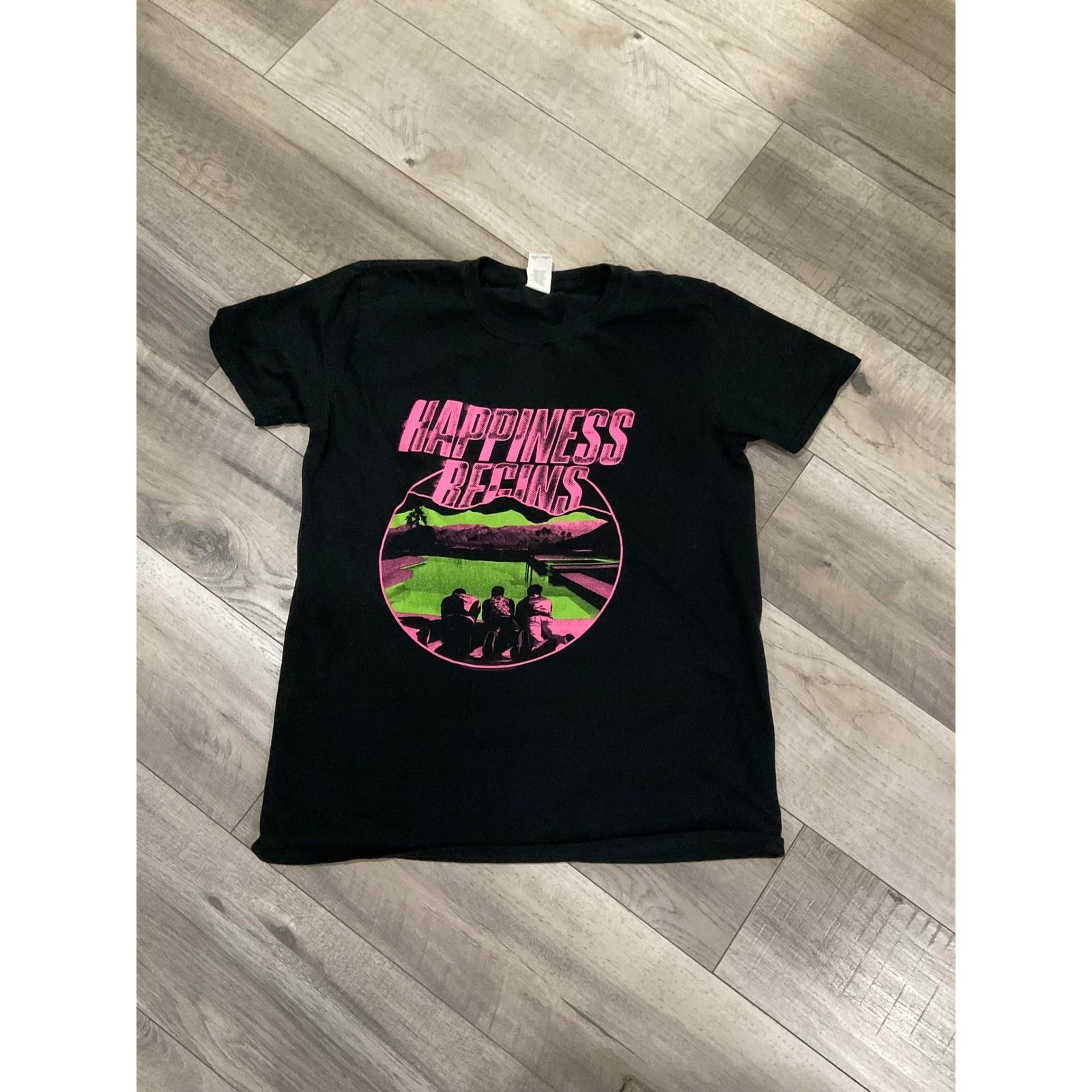 Jonas Brothers Happiness Begins Tour Shirt Black Neon Pink Green Mens Medium M Unisex T-Shirt S