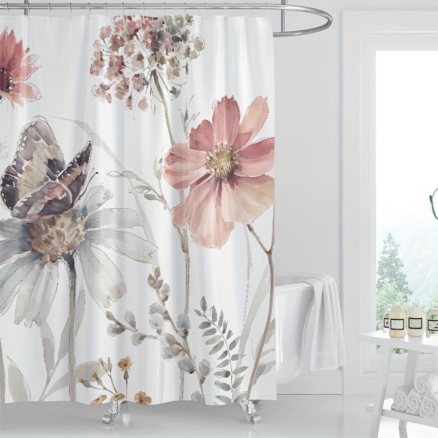 

1Pc Ins Style Minimalist Shower Cover, Bathroom Curtain, Partition Curtain, Floral Printed Shower Tent, Bathroom Curtain W60H190(CM)-1 Pcs