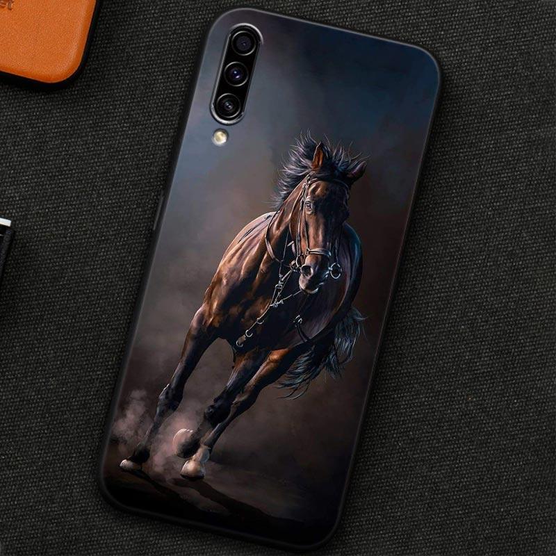 Custodia per Telefono Per Samsung Galaxy A30 A30S A50 S A20E A20 A40 A70 A10E Note 9 10 20 Ultra Cover Posteriore in Silicone Cavallo al Galoppo Animale