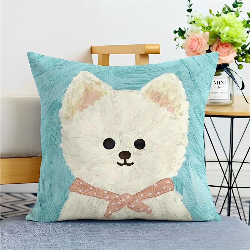 Cute Dog Cartoon Pillowcase Dormitory Decoration Office Living Room Home Pillowcase