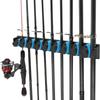Wall Mount 9-Rod Fishing Pole Rack with Protective Foam - Adjustable Horizontal/Vertical Heavy Duty Storage Organizer for Garage 260319
