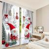 Jit Festive Gnome Printed Curtain Design Christmas Window Decor Polyester Home Curtains Set Of 2 Made With Rod Pocket