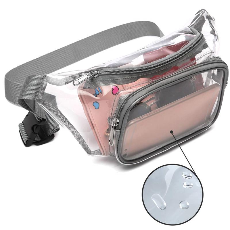 1 Piece PVC Women Waist Fanny Pack Belt Bag Hip Bum Bag Clear Transparent Chest Pouch Drifting Mobile Phone Storage Bags