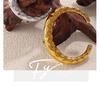 European & American Trendy 18K Gold-Plated Hammered Stainless Steel Bangle for Women
