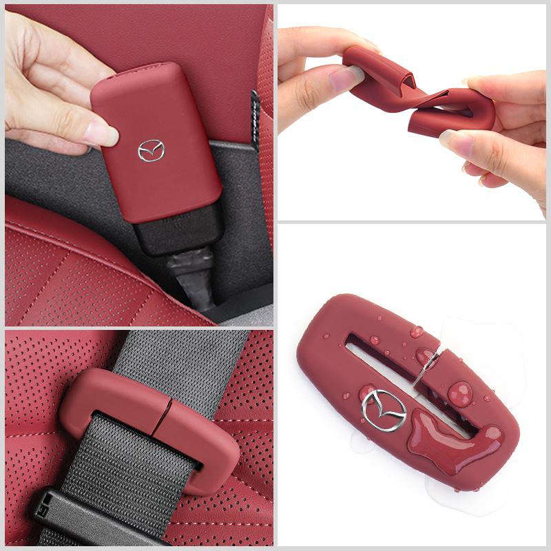 4PCS Silicone Car Seat Belt Buckle Clip Covers Front Seat Accessories For Mazda 2 3 5 6 CX5 MX-5 CX7 CX3 CX-30 CX-50 MX-30 IUE2