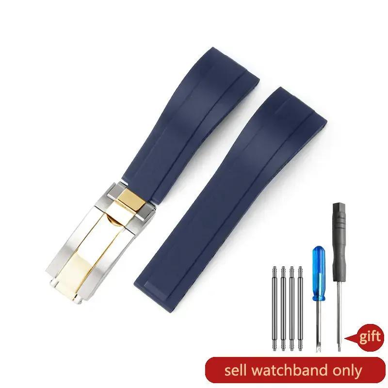 Paski do zegarka Daytona Yacht Log Czarny Zielony Water Ghost Zakrzywione zakończenie 20mm Silikonowy Wypukły Interfejs Czerwony Niebieski Pasek do zegarka