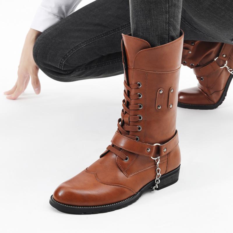 

Ботинки мартин модные ботинки панк британский стиль мужские высокие ботинки повседневные высокие ботинки ковбойские мужские рабочие ботинки 46 оранжевый