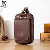 Cowhide Leather Waist Bag with Magnetic Flap, Fits 4.5" Phone
