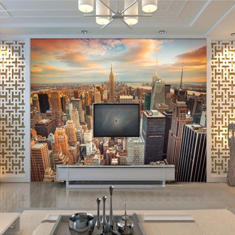 Modern 3d Mural Backdrop City New York Landscape Wallpapers Living Room Sofa Background Wall Murals Home Decor