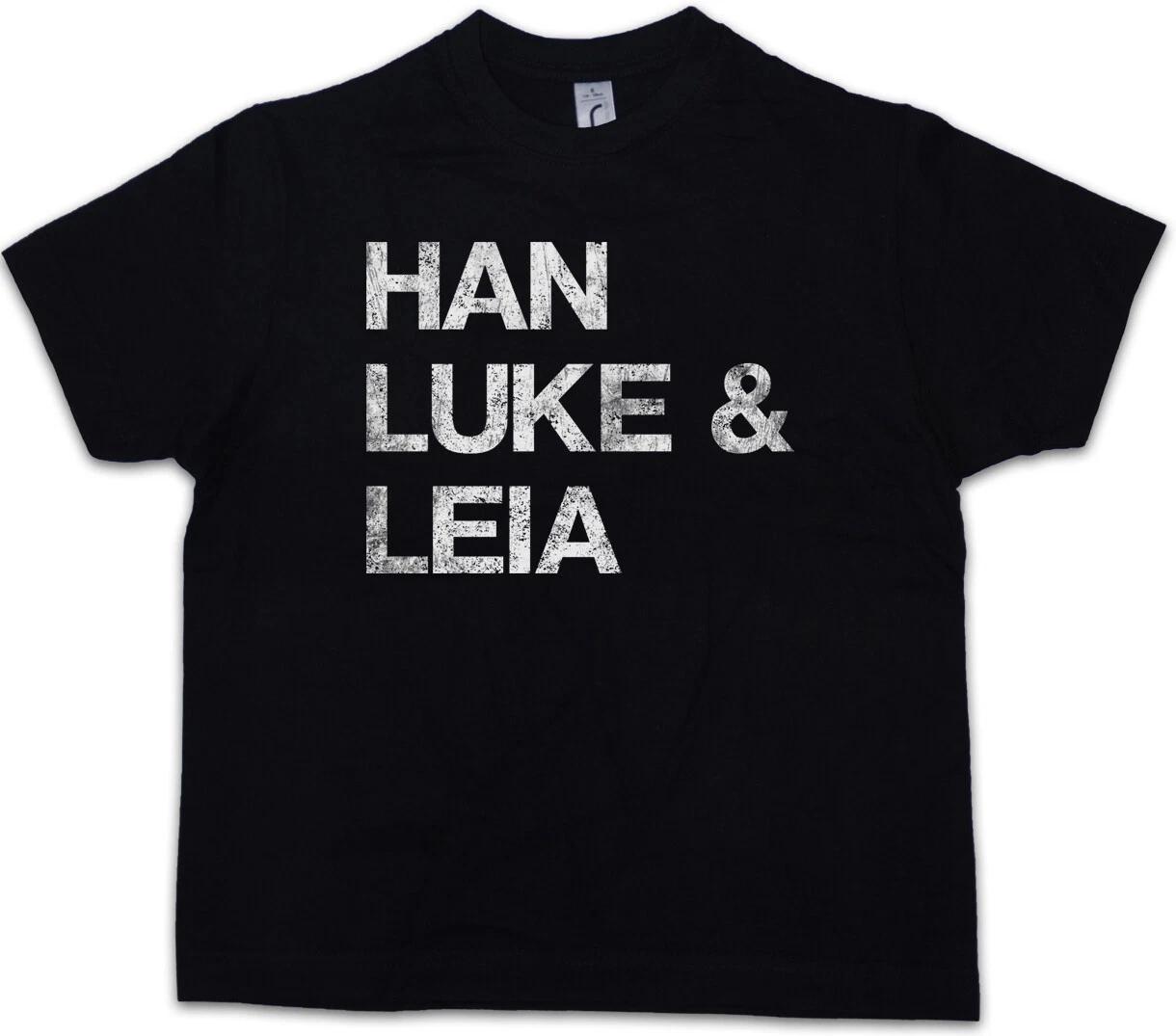 HAN LUKE & LEIA Kids Boys T-Shirt Darth Solo Star Five Wars Skywalker Vader- 140
