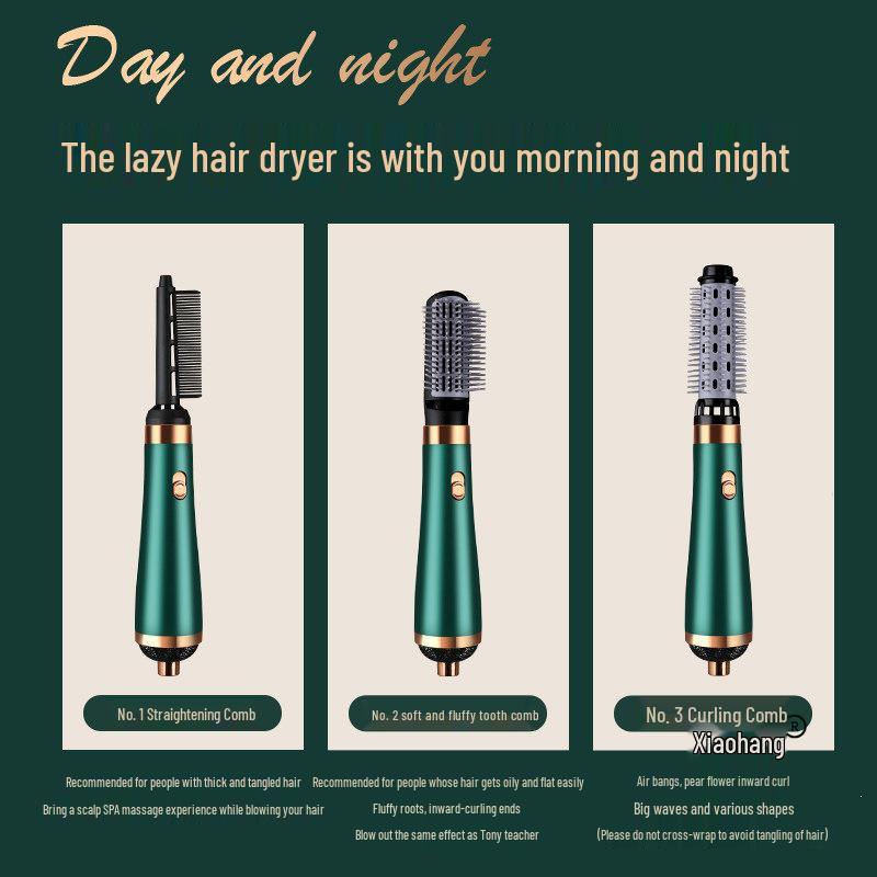 Negative Ion Hair Dryer Brush & Curling Iron for Straightening & Styling
