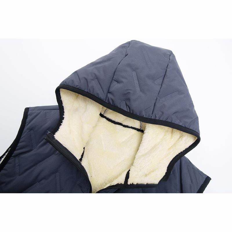Men's Winter Vest Jacket Sleeveless Overcoat Fashionable Fleece Warm Windproof Waterproof Men's Waistcoat Wool