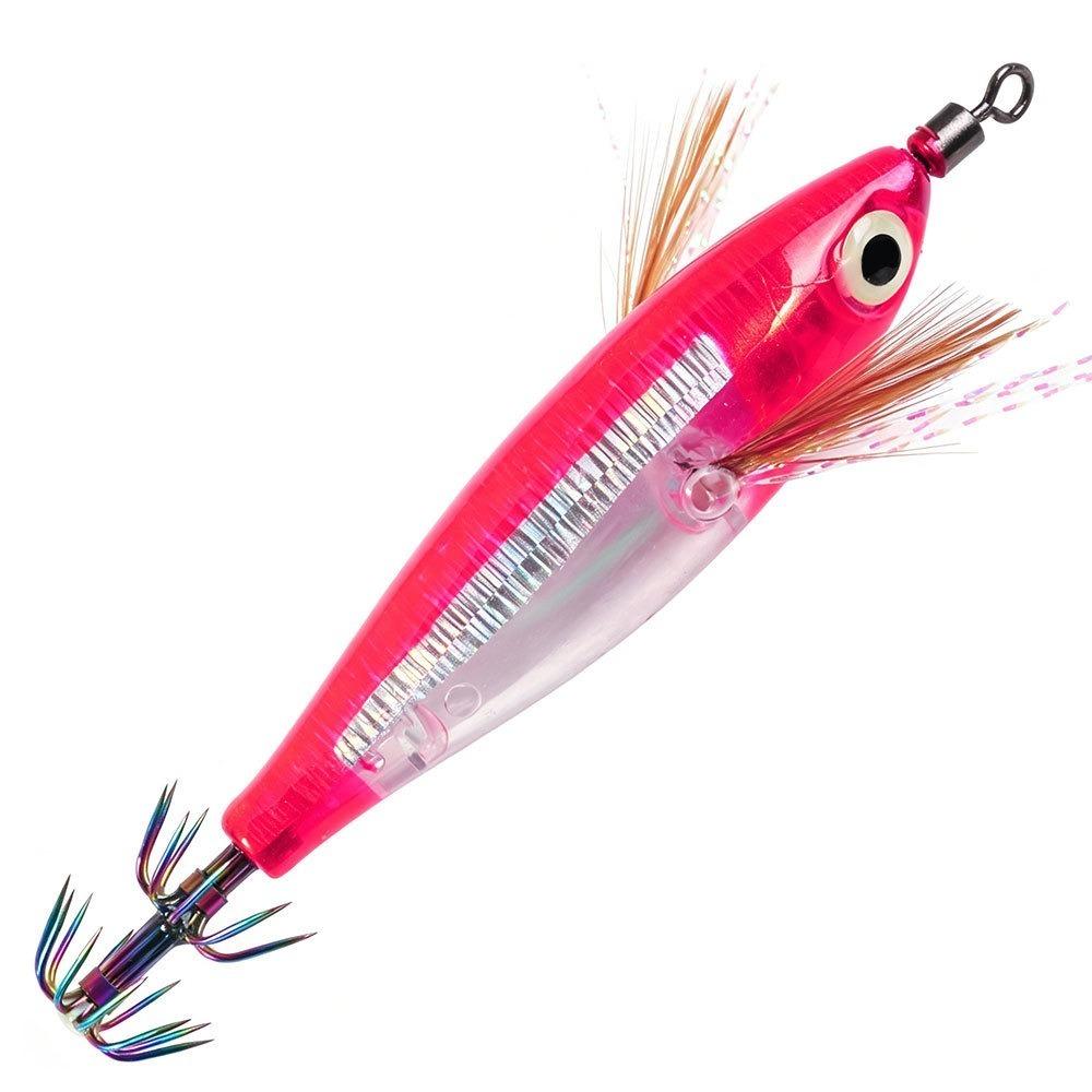 8cm Length Horizontal Squid Jigs Luminous Body Horizontal Design Squid Fishing Lure Sharp Hook Point 5.5g Weight