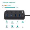 Rhombus 4-Port USB 3.0 Hub with Switch – One-to-Four Desktop Splitter Dock