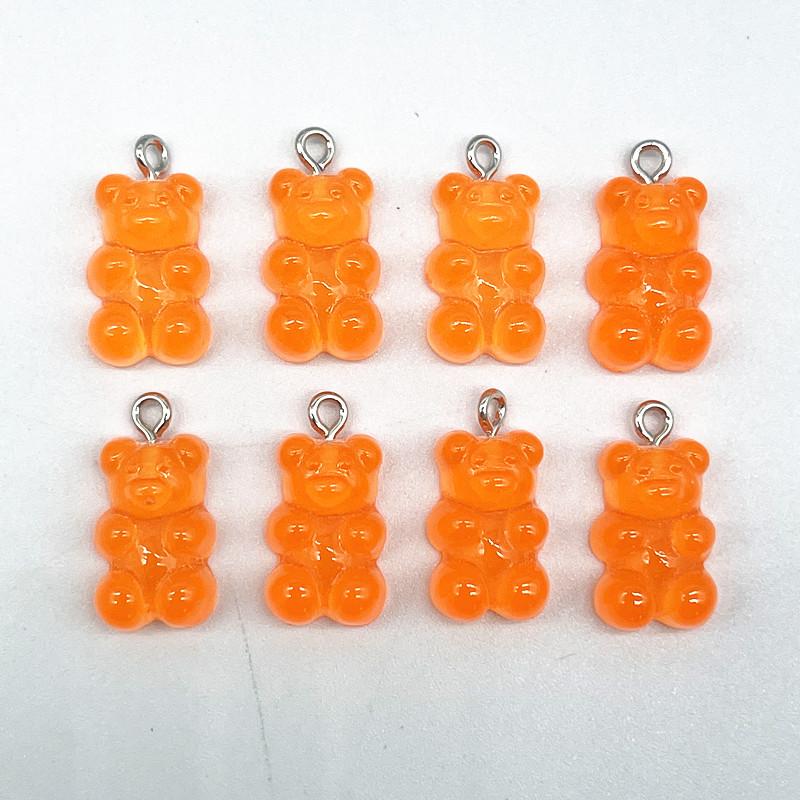 10Pcs Candy Bear Pendant Charms for Necklace Bracelet Earrings Jewelry Making Diy Findings Resin Bears Christmas Making