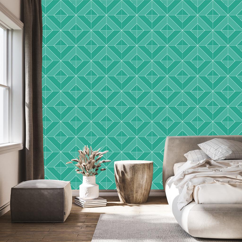 Geometric Sea Rhombus Wallpaper for Living Room and Bedroom 50x1000