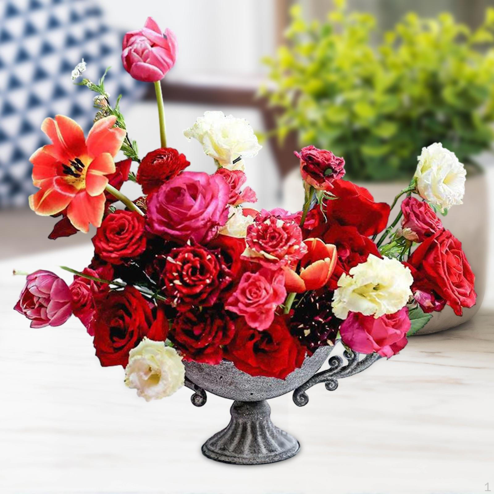 

Цветочная урна, ваза, металлическая годовщина, церемониальный горшок, трубный завод 26.8cmx13cm